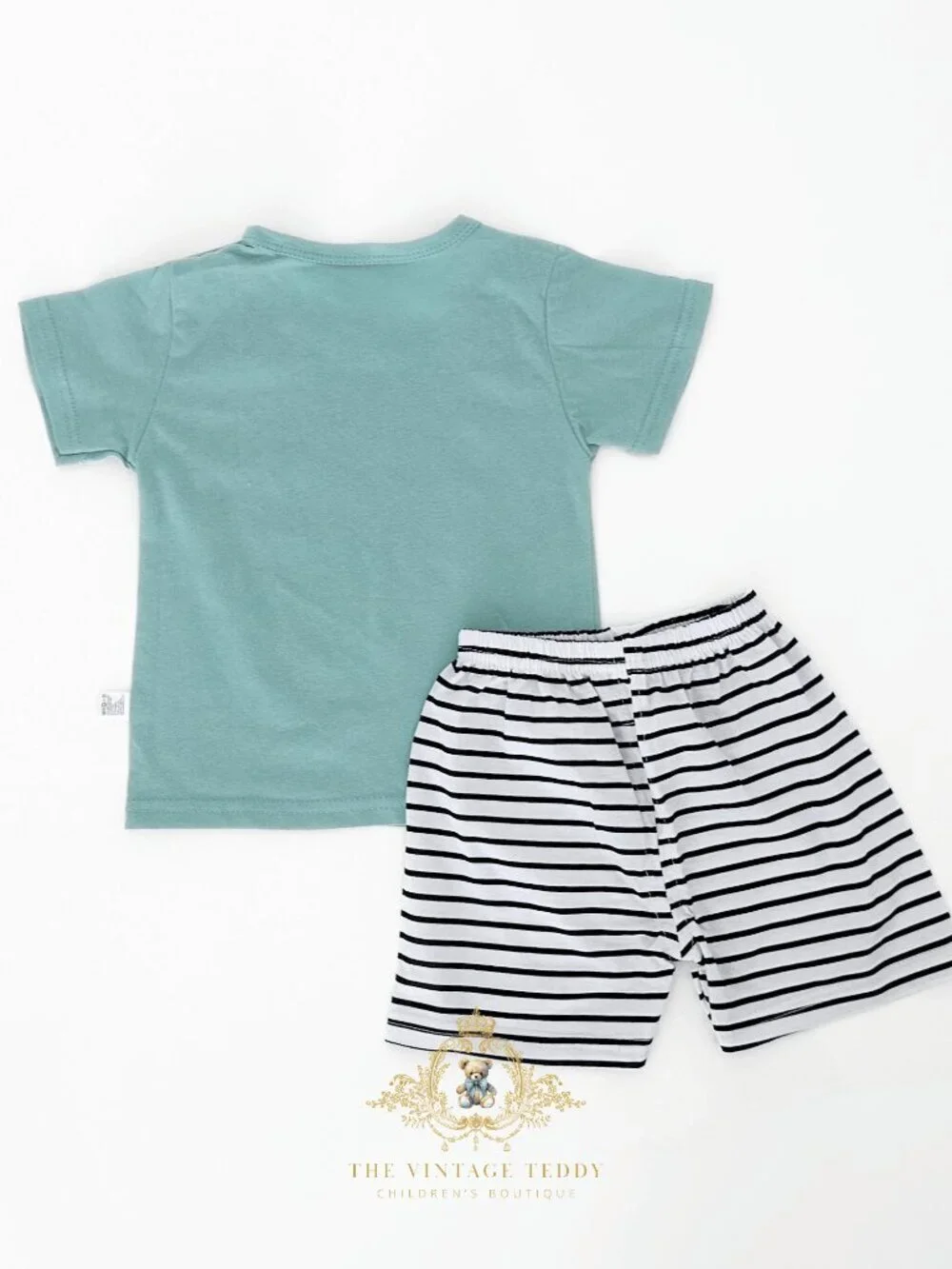NWT Cute Boys Matching Set Kids T-shirt & Shorts 2-Piece 100% Cotton Zebra 6-9M - Picture 2 of 4